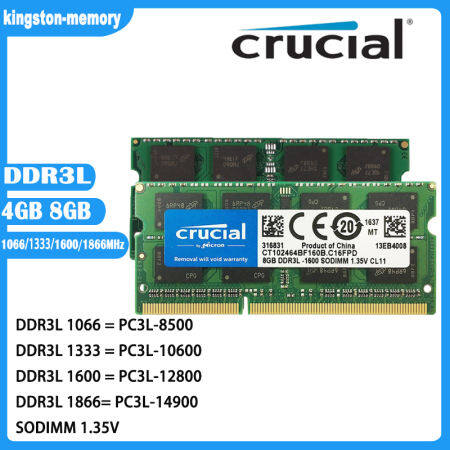 Crucial 8GB DDR3L Laptop RAM for Notebook Memory Upgrade