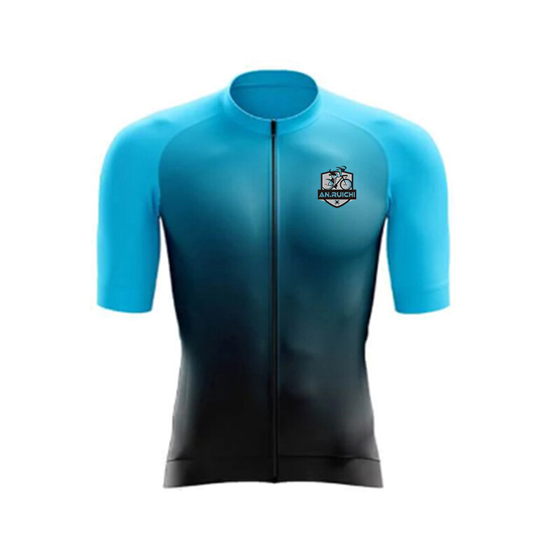 Aonuo Gradient Color Cycling Jersey Mountain Bike Race Cycling Shirts Short Sleeve Breathable Men Road Bicycle Cycling Clothing