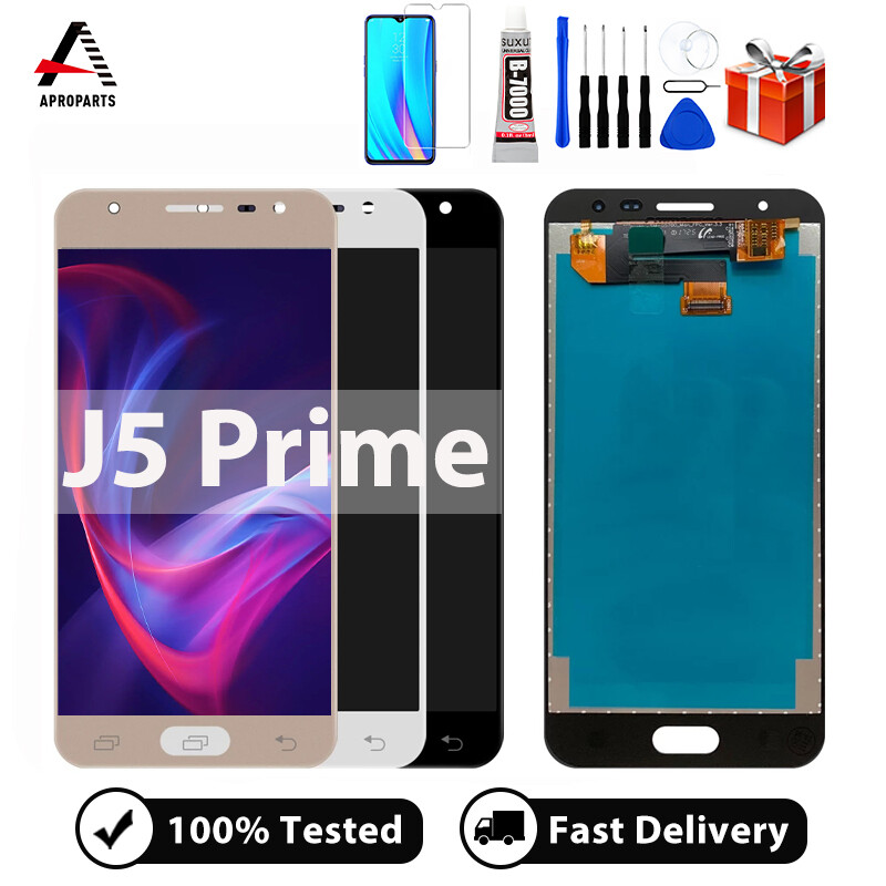 Màn Hình LCD 5.0 Inch Cho SAMSUNG J5 Prime LCD G570 G570F G570M Màn Hình Cảm Ứng LCD Có Thể Điều Chỉnh Độ Sáng Với Dụng Cụ Sửa Chữa Miễn Phí + Kính Cường Lực