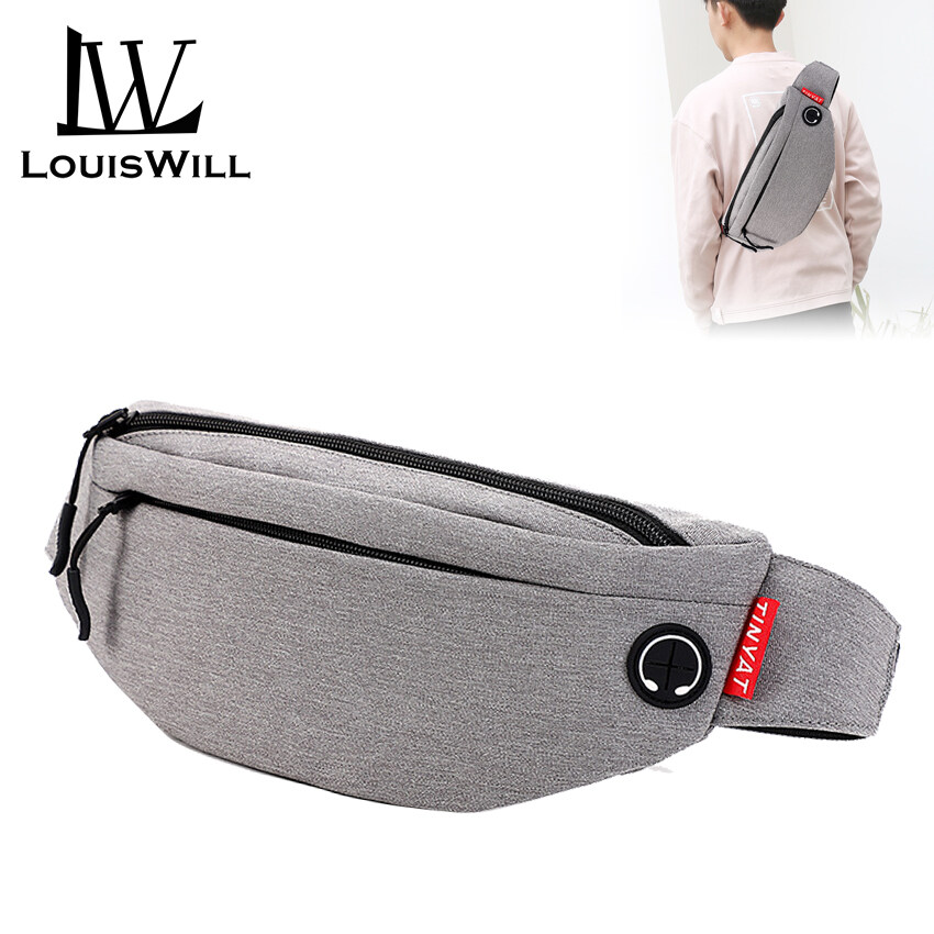 LouisWill Men Sport Waist Packs Pouch Bags Men Cross Body Bags Chest Bags  Men Fashion Shoulder Bags Waist Belt Bags Waterproof Nylon Waist Bags  Anti-theft Pocket for Men Women