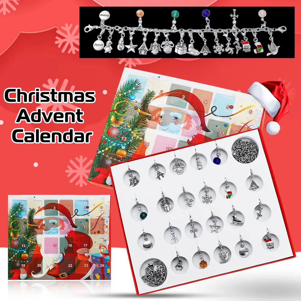 Chrismas Decoration Christmas Advent Calendar Diy Bracelet Necklace Set W 24 Gifts Fashion 22 X Charms Bracelet Necklace Calendar Gift Box Lazada Singapore