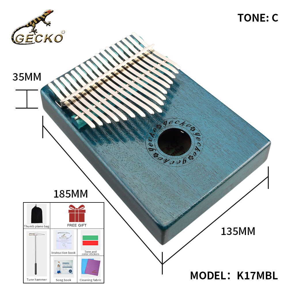 GECKO Kalimba 17 -key thumb piano with waterproof protective box portable child adult gift - 6