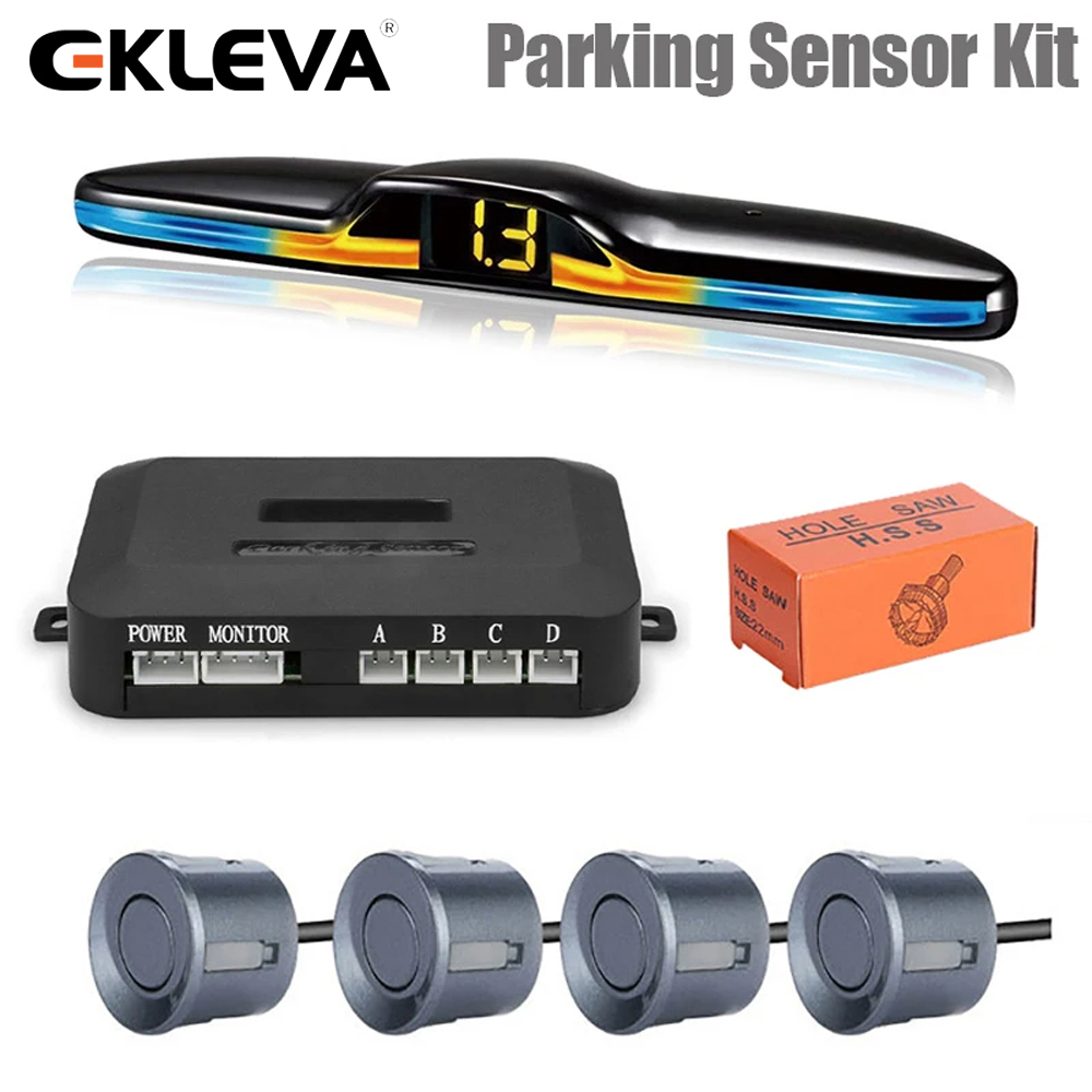 4-Pack Universal Parking Sensors – Black Reversing Aid Probes, Highly Sensitive Obstacle Detection, Weatherproof, Fit Most Vehicles