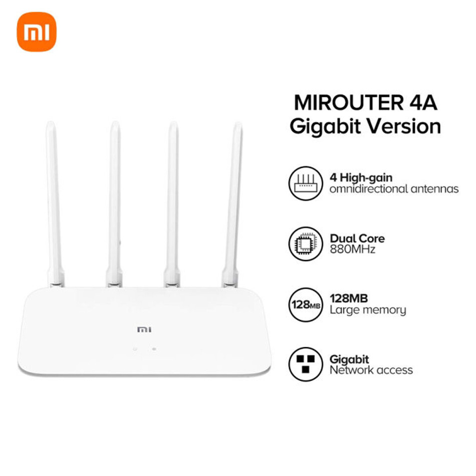【Gigabit Version】Original Xiaomi Mi Router 4A Gigabit 5GHz Wi-Fi  1167Mbps Wi-Fi Router DDR3 128MB RAM High Gain Antennas Remote