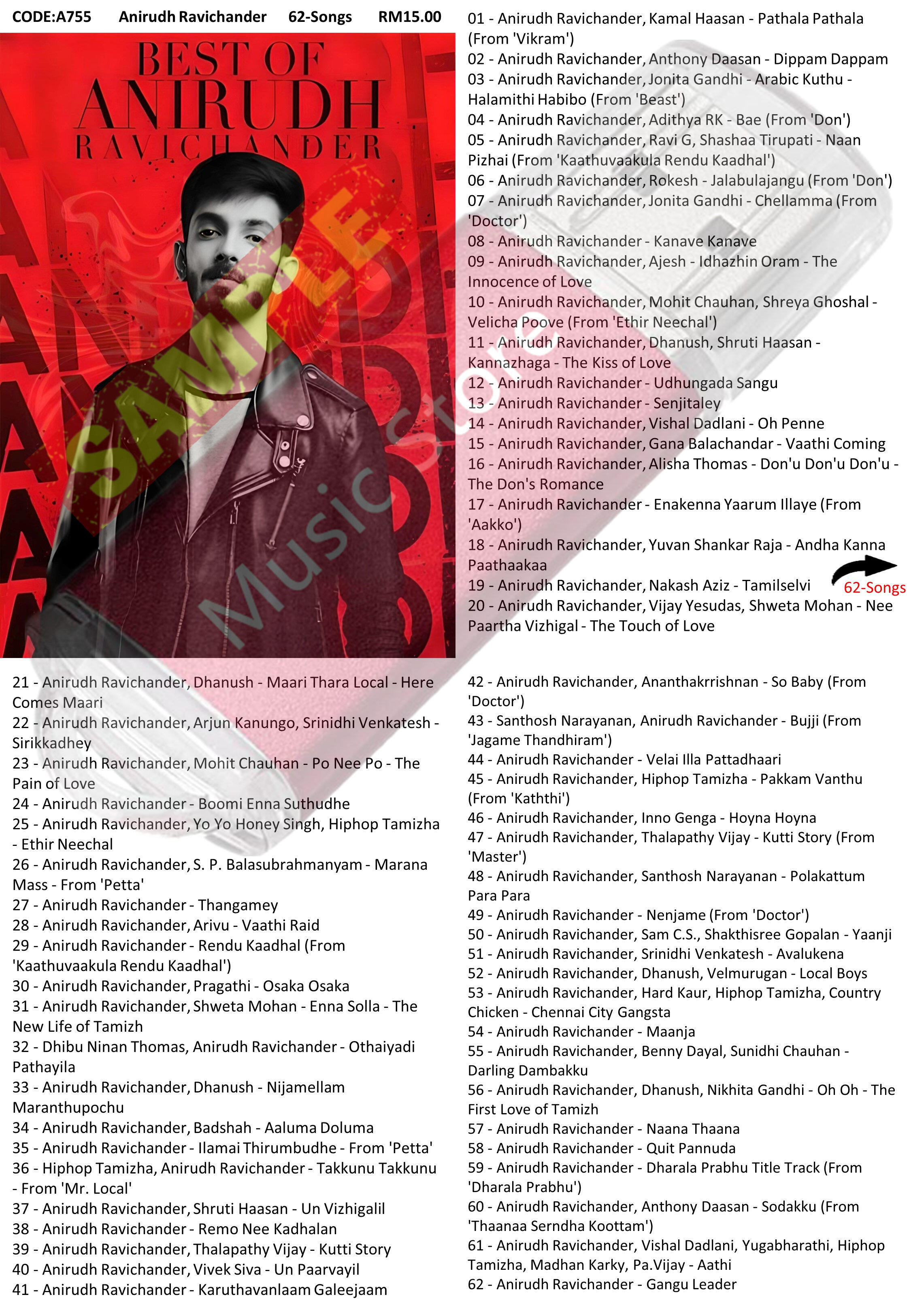 Usb Pendrive Anirudh Ravichander Song Music Mp3 a755 Portable