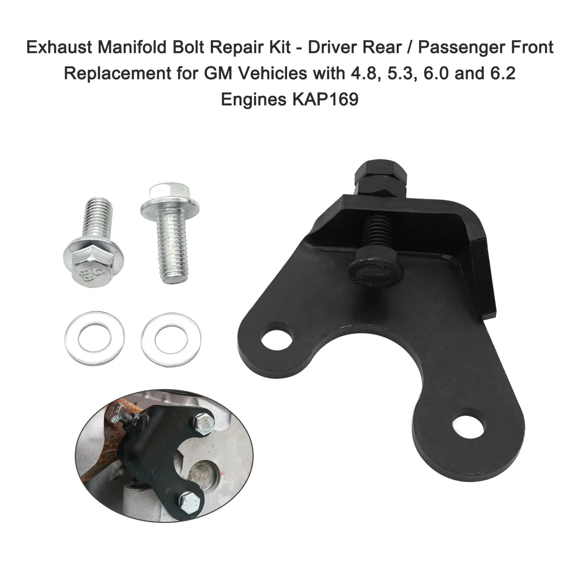 100% Brand New Exhaust Manifold Bolt Repair The Exhaust Leak Kit Black Metal