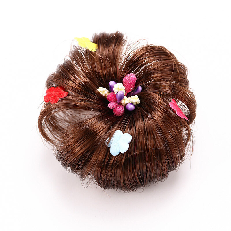 Tóc Giả Trẻ Em TSE Với Kẹp Tóc Tóc Giả Nữ Công Chúa, Kiểu Búi Tóc Hoa Cài Tóc Kẹp Bé Gái, Phụ Kiện Tóc P08 1 Pair