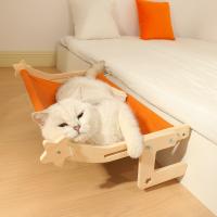 Teeker Pet Cat Bedside Hammock Window Perch Adjustable Widest Cat Bed Attachment for Indoor Cats Easy to Install on Window Sill or Bedside Breathable Solid Pattern Fabric