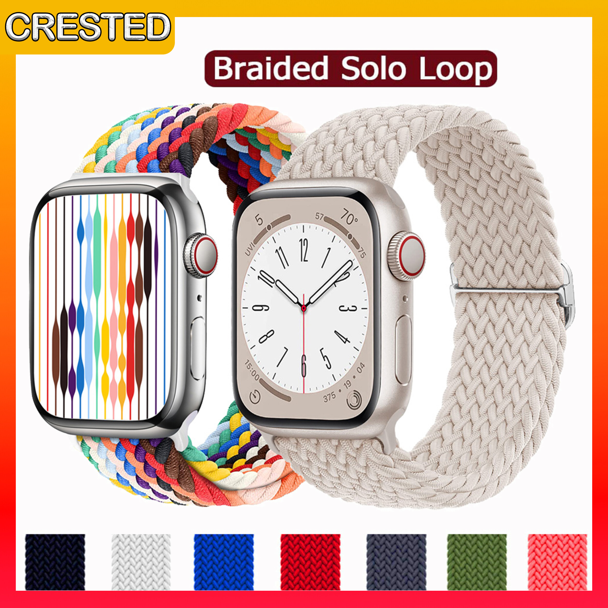 Braided Solo Loop for Apple Watch Strap 49mm 45mm 41mm 44mm 40mm 42mm 38mm