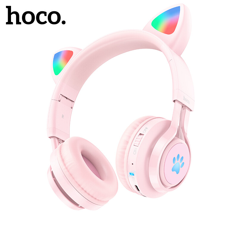 Tai nghe hoco w39 tai nghe không dây tai mèo có micrô bluetooth 5.3 cho tai nghe tai nghe đèn led