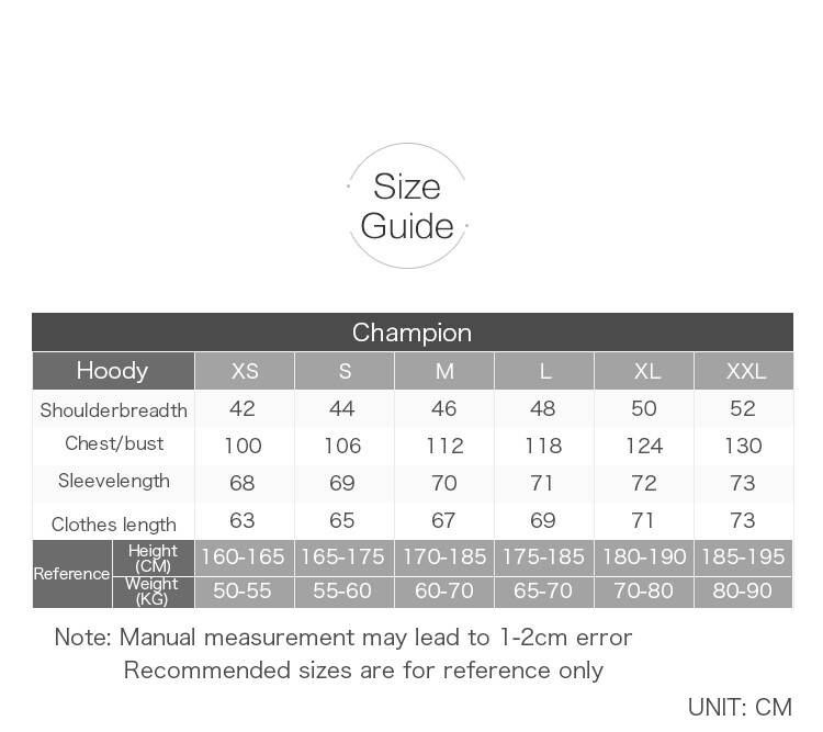 Champion Hoodie Xl Hoodie Size Chart Champion 12oz USA Reverse