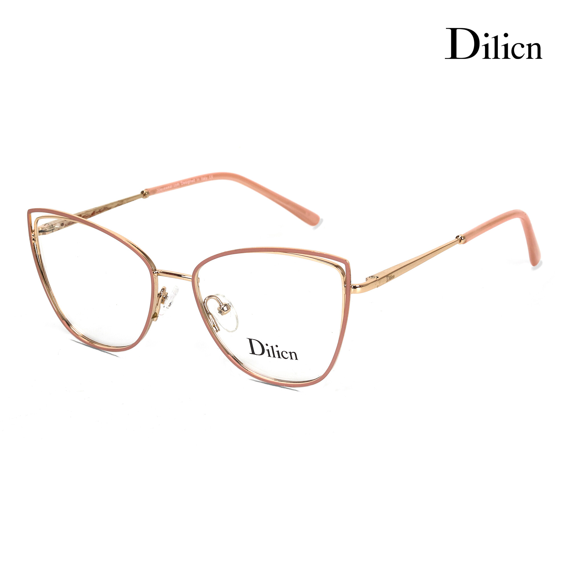 Dilicn kính mắt phong cách thời trang mắt mèo thiết kế tinh tế mới bằng kim loại 2002 gọng kính cá tính cho nữ siêu nhẹ