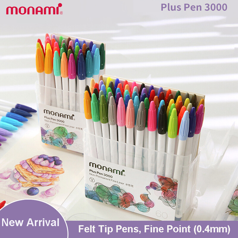 Bút Monami Plus 12/24/36/48, Bút Gel Fineliner 3000 Màu Màu Nước Bút Đầu Sợi, Hàn Quốc Văn Phòng Phẩm Nghệ Thuật Markers Nhật Ký Đồ Dùng Tự Làm Quà Tặng Bằng Văn Bản Vẽ