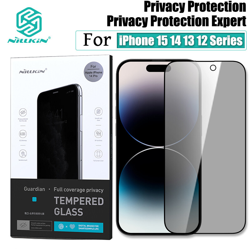 Nillkin 9h đầy đủ kính cường lực chống nhìn trộm cho iphone 15 15 plus 15 pro 15 pro max 14 pro max 14 plus 13 12 pro max 0.33mm chống bụi net miếng bảo vệ màn hình miếng dán film thủy tinh