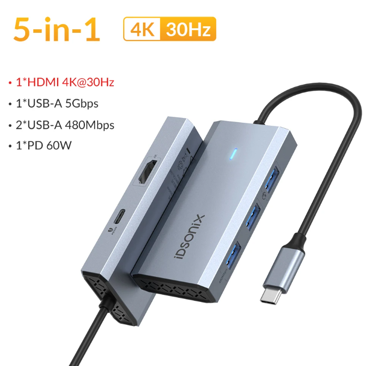 ORICO USB Hub trạm nối Loại C HUB để 4K60hz HDMI-USB tương thích 3.0 Adapter RJ45 pd100w phí cho phụ