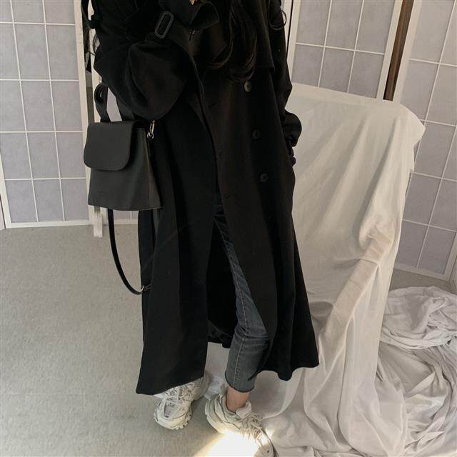 Windbreaker women's spring and autumn new 2021 Korean version mid-length small British style autumn and winter Hong Kong style over-the-knee coat