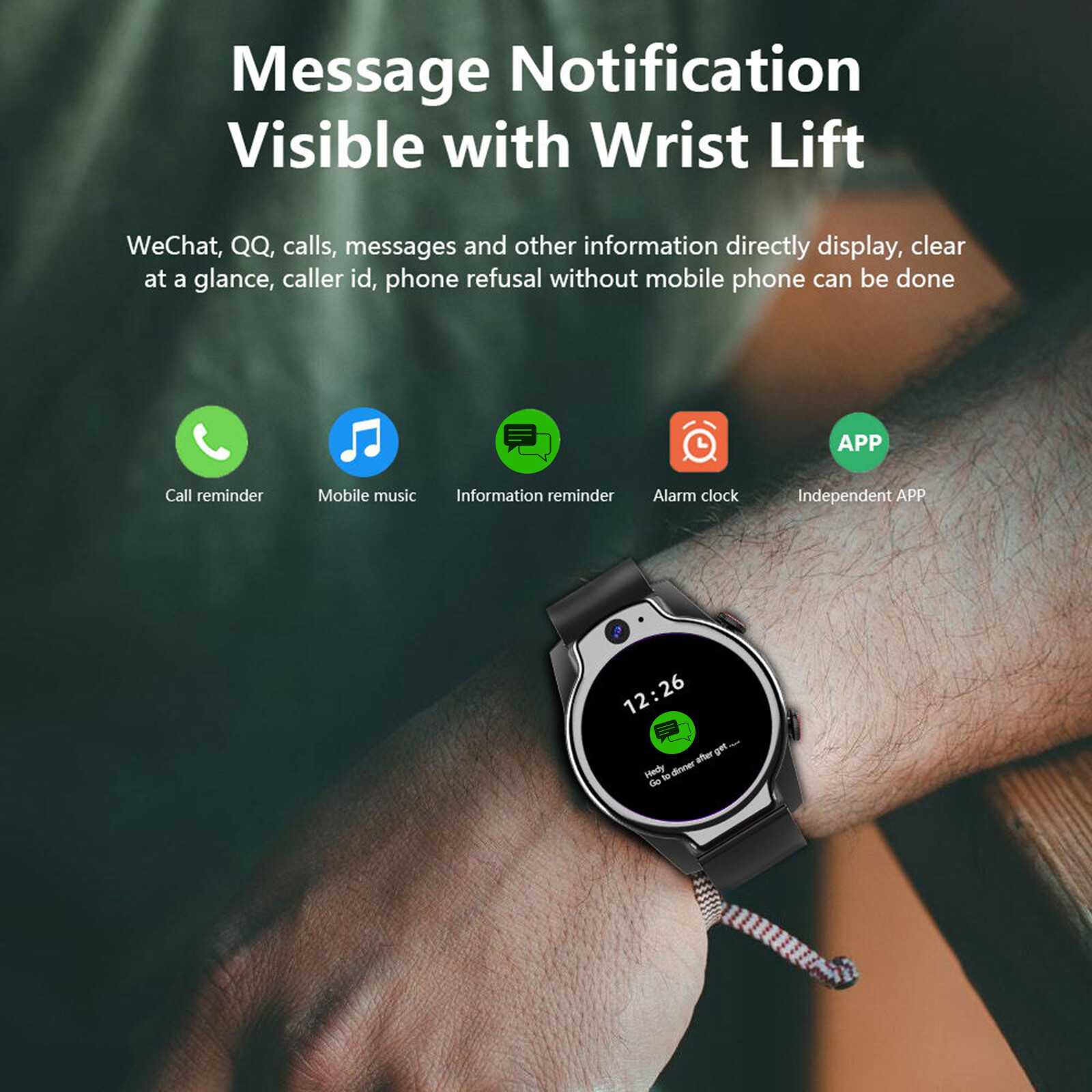 Rogbid Brave Pro 4G Smart Watch(SIM Card)1.69-Inch IPS Full-Touch Screen  450*450 Resolution 5ATM Waterproof Octa-Core Processor 4GB RAM+64GB ROM  13MP+8MP Dual Camera BT5.0 GPS Fitness Tracker/Health Monitor Message  Notification Compatible with Android