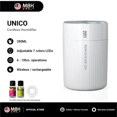 MBH UNICO Wireless Humidifier, Rechargeable Humidifier, Portable Humidifier, Aroma Diffuser, USB Humidifier (1)
