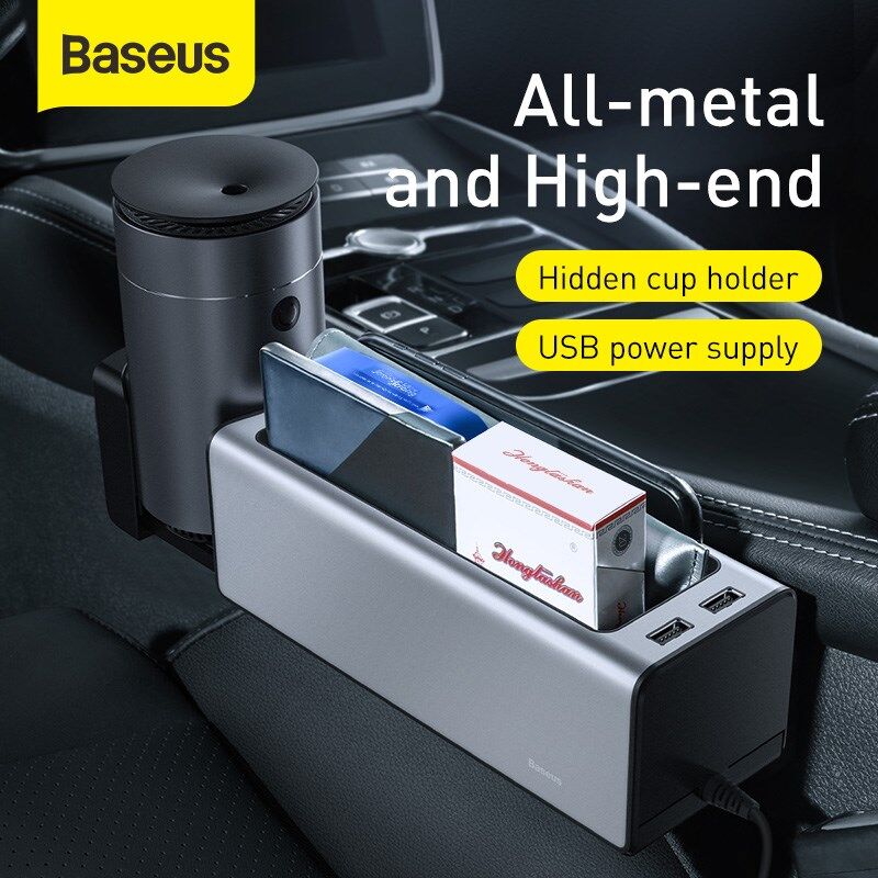Baseus Deluxe Metal Armrest Console Organizer Dual USB Power Supply 6