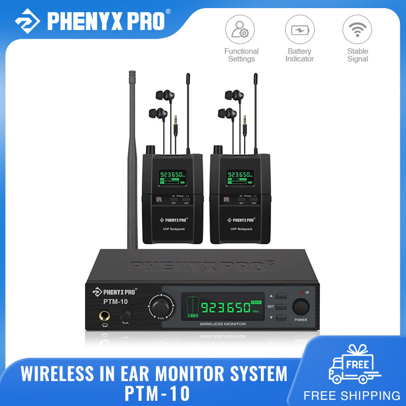 Phenyx Pro PTM-10B Wireless in Ear Monitor System True Stereo UHF IEM in Ear Monitors for Musicians Metal Stage Monitor 89 Frequencies Rack Mount for Studio/Band ราคา 11,465 บาท*ส่งฟรี
