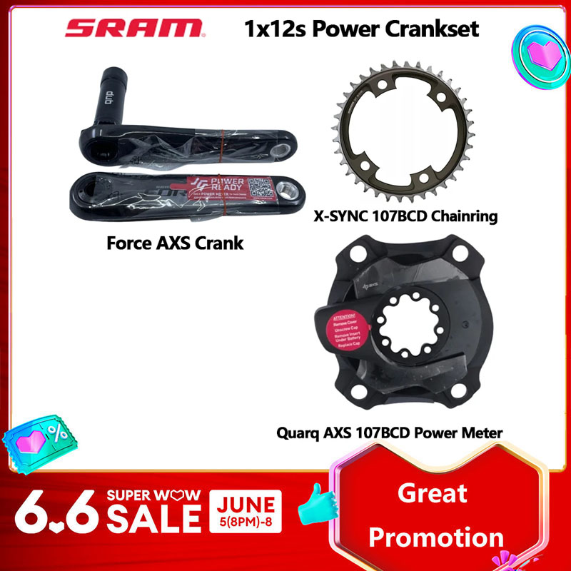 SRAM Power Crankset 172.5MM Force Axs Crank Quarq AXS Power Meter 107BCD 8-Bolt Direct Mount Chainring X-sync 40T 1x12s For Road Bicycle Accessories store ราคา 19,512 บาท*ส่งฟรี