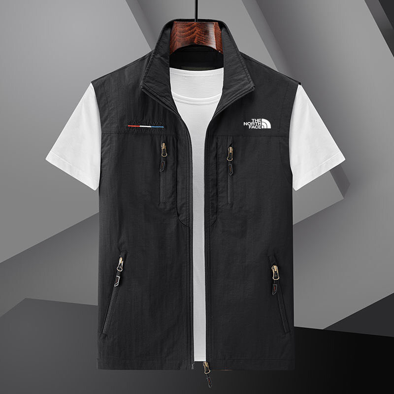 Áo Vest Nam ngoài trời nhanh khô mặt mùa hè Áo ghi lê công sở nhẹ Áo Ghi Lê Nam Nhiều Túi quá khổ áo khoác không tay thường ngày