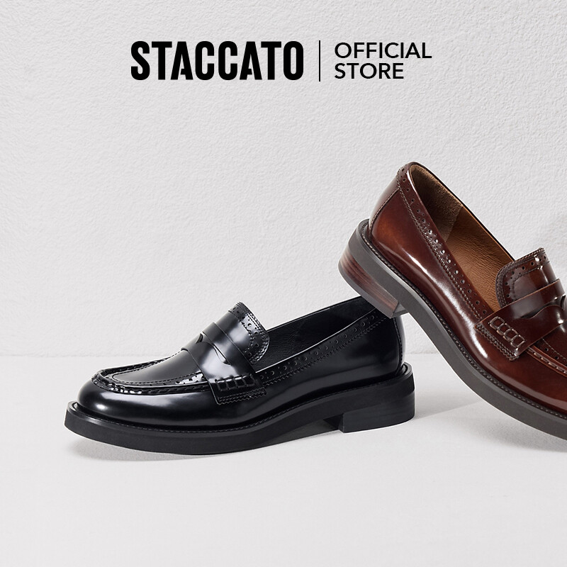 Staccato Women's Loafers Slip-on Leather Shoes 9UL10 ราคา 5,580 บาท*ส่งฟรี