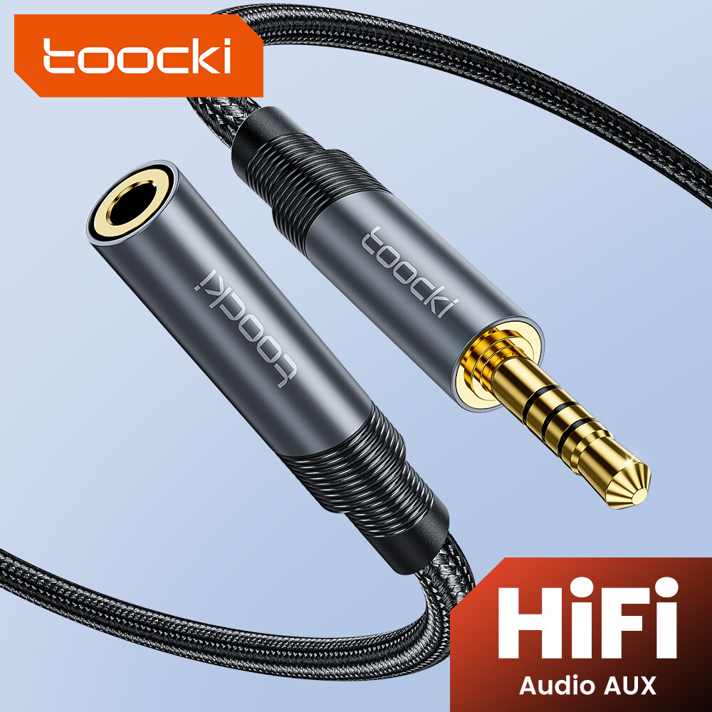 Toocki 3.5mm Audio Extension Cable Male to Feamle 3.5mm Jack AUX Cable With Microphone Stereo for Xiaomi Huawei PC Car Speaker ราคา 60 บาท*ส่งฟรี
