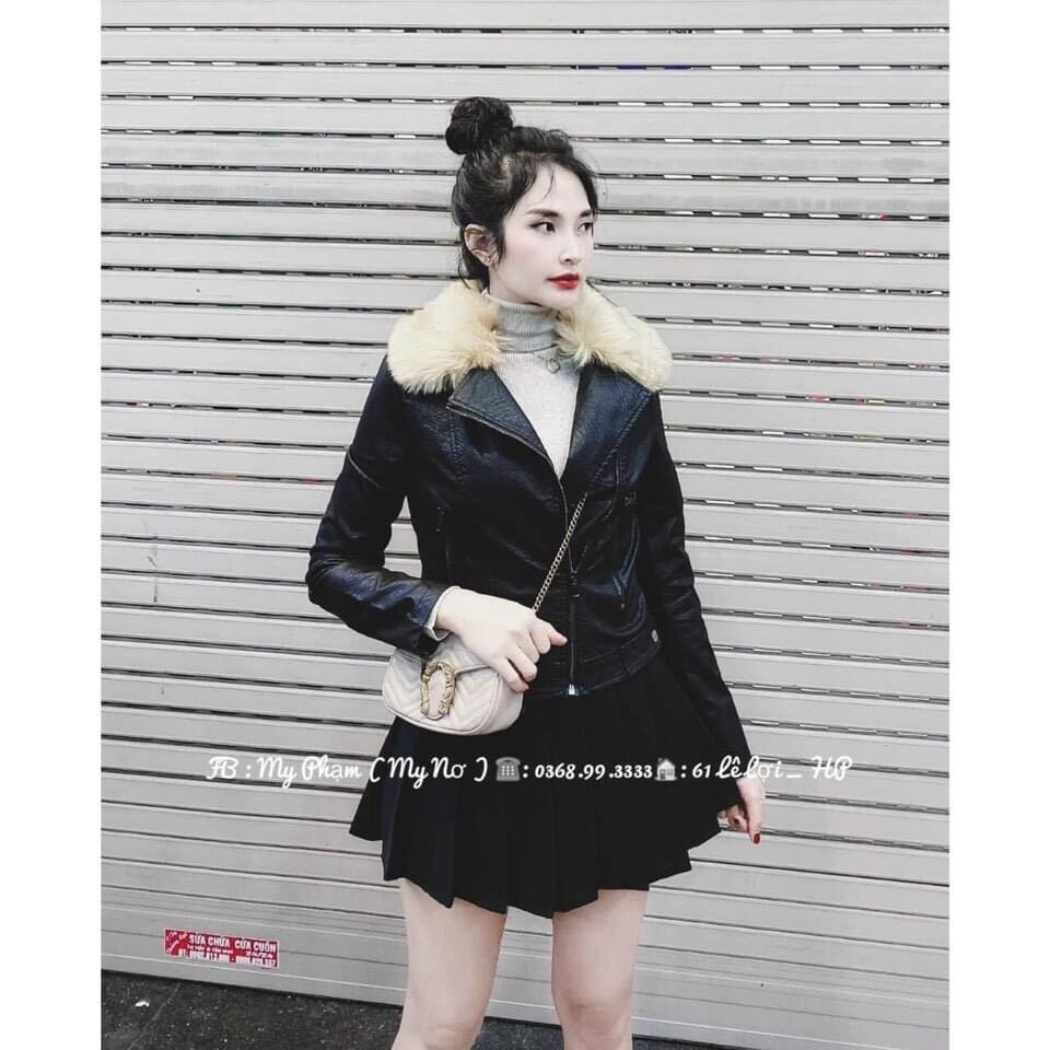 [Chính hãng] ❇❇KHOÁC DA CỔ LÔNG RỜI SIÊU HOT ĐÂY Ạ! - HÀNG QC CAO CẤP