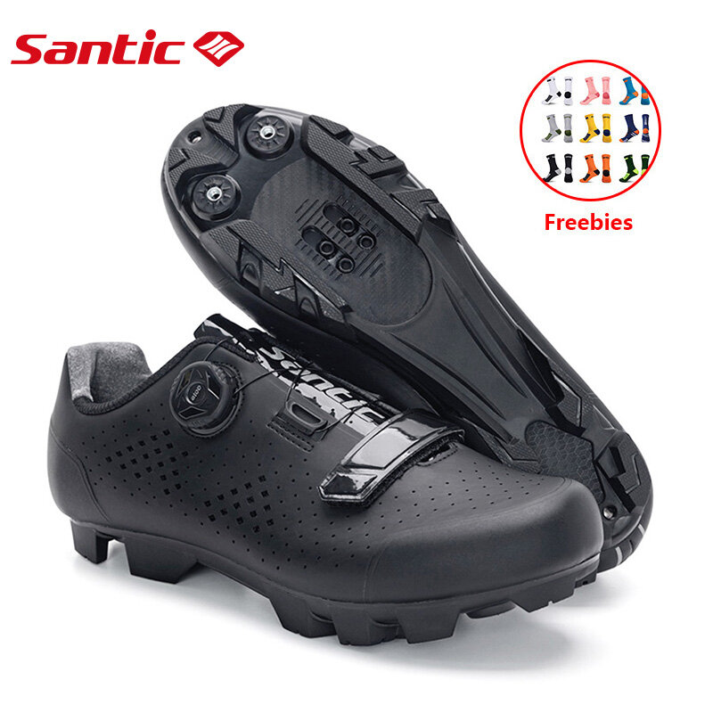Santic Men Cycling Shoes MTB Shoes Cleats Shoes Compatible SPD Outdoor Anti-skid Bike Shoes Bicycle Riding Shoes MN1128