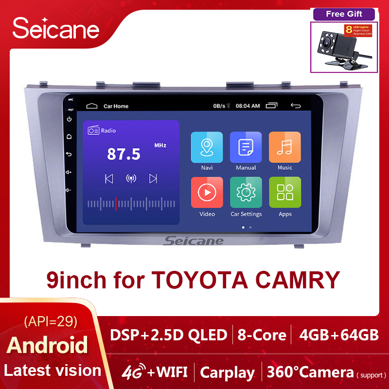 Seicane 9inch Android Car Stereo for 2007-2011 TOYOTA CAMRY QLED HD Screen, Wireless CarPlay/Android Auto, 4G LTE DSP 360° Camera Dash Cam GPS WiFi BT Youtube Netflix Plug and Play ราคา 2,500 บาท*ส่งฟรี
