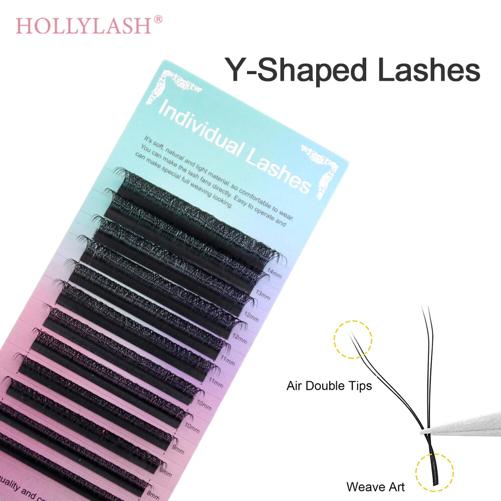 HOLLYLASH YY Shape C D CC DD Curl Individual Eyelash 0.07mm Hand Made Soft Light Natural Eyelashe...