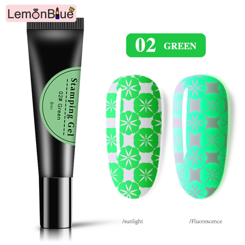 Gambar LemonBlue 1pcs Glow In The Dark Gel Varnish UV Nail Gel Polish for Nails Fluorescent Luminous Colorful Neon Gel Lacquer
