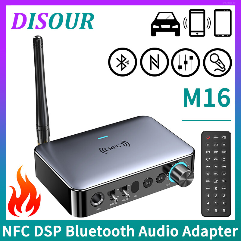 Ditour M16/m16pro âm thanh Bluetooth Máy thu phát 3.5mm AUX/RCA/USB U-disk/TF/6.5 Micro karaoke hát/đồng trục/sợi quang DSP giải mã nhạc Hifi Bộ chuyển đổi không dây cho t V PC Loa xe hơi khuếch đại