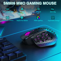 Solakaka SM809 MMO Chuột chơi game có dây RGB backliup đến 24000 DPI Max cho Máy Tính Xách Tay PC