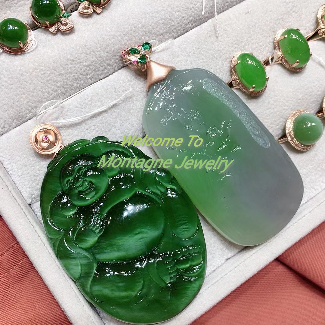 Montagne Jewelry 18k Pure White Gold Ring 0.7 Carat Diamond Inset Fine Jewellery Natural 1.73 Carat Emerald Ring