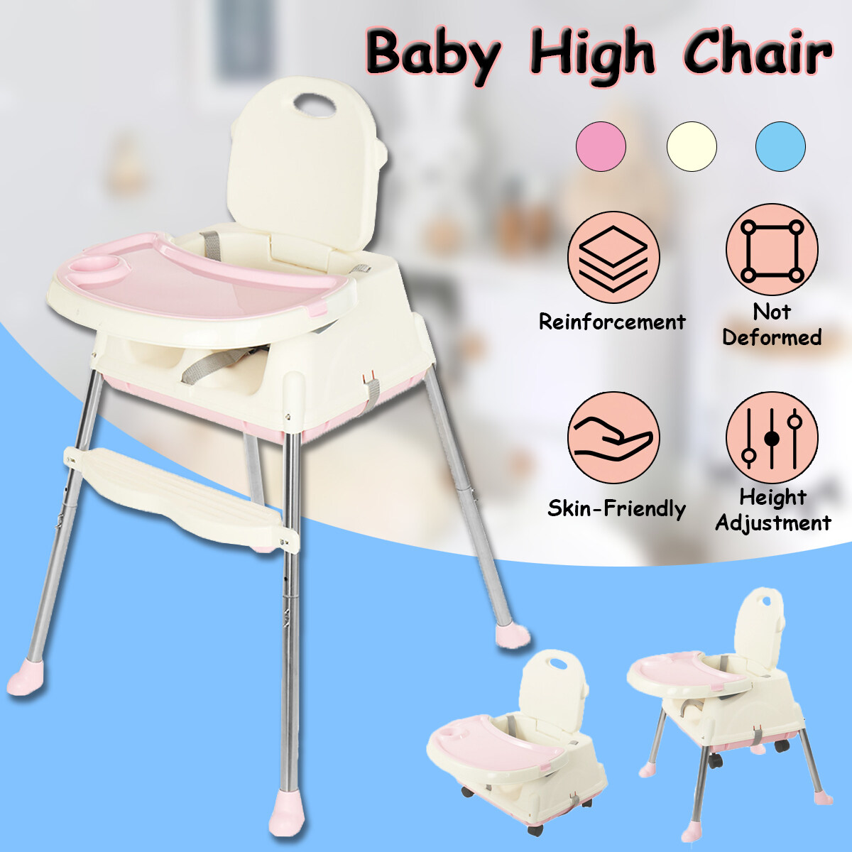 3 in 1 baby high chair convertible