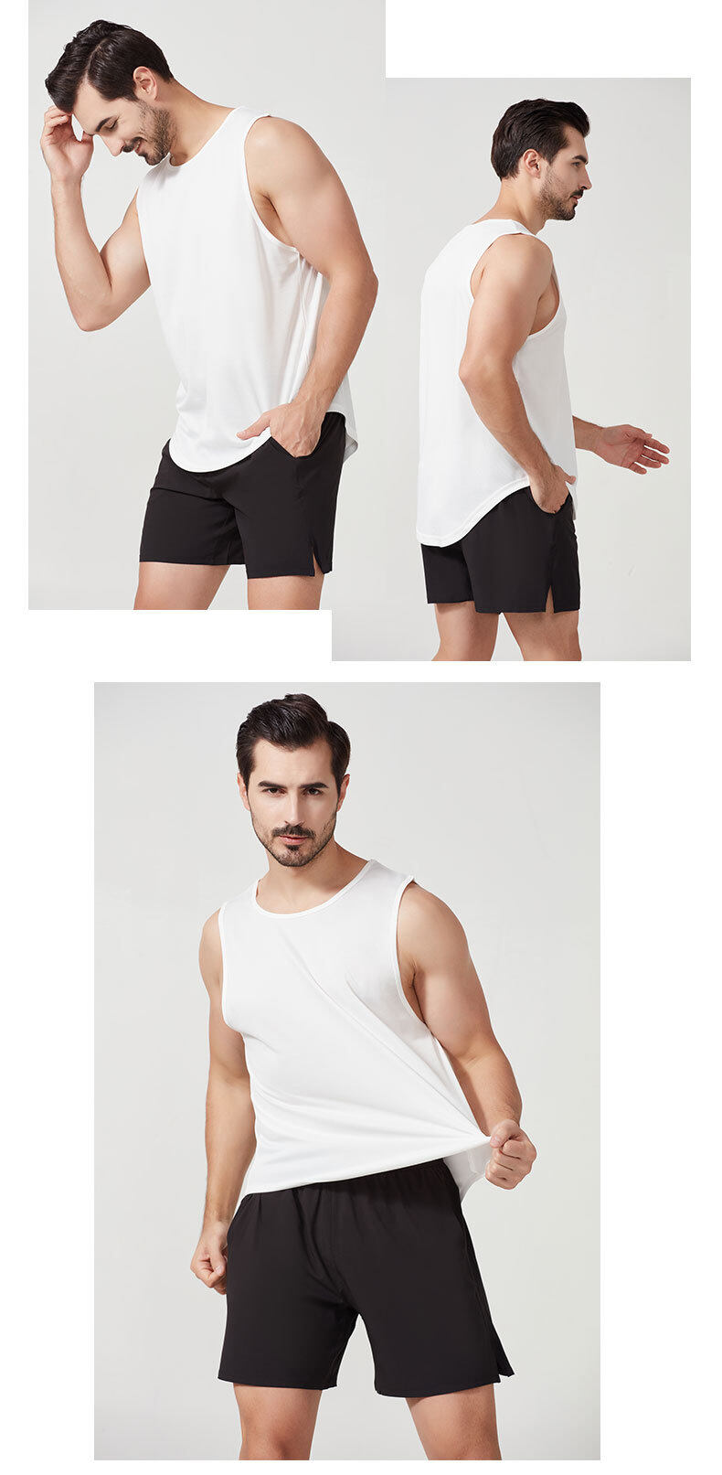 Sportbekleidung Outdoor Marathon Running Fiess Weste Shorts Set für Herren_voghion.com