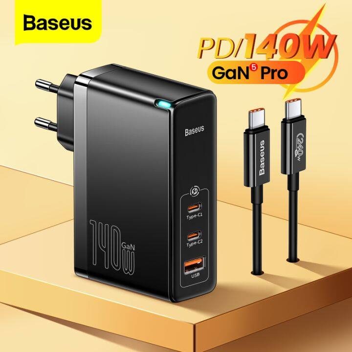 Baseus bộ sạc usb type c gan 5 pro 140w bộ sạc nhanh usb 3.1 qc pd 4.0 cho macbook pro iphone 14 xiaomi