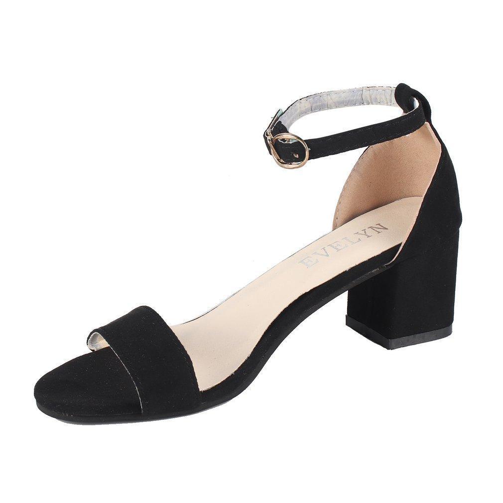 Vintage Open Toe Ankle Strap Fashion Summer High Heel Women Casual Sandals