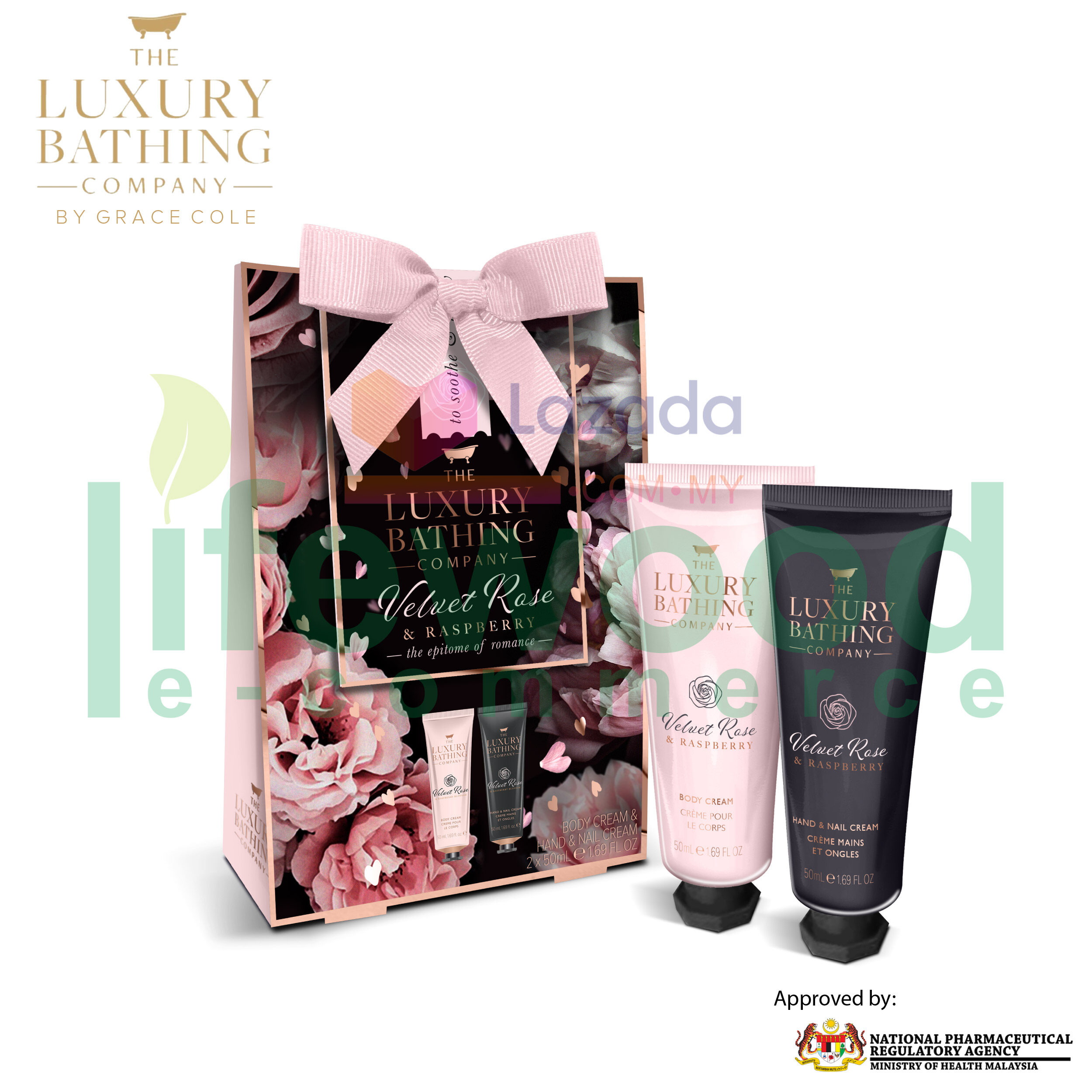 Gambar THE LUXURY BATHING COMPANY Lovely Touch 50ml Hand   Nail Cream and 50ml Body Cream