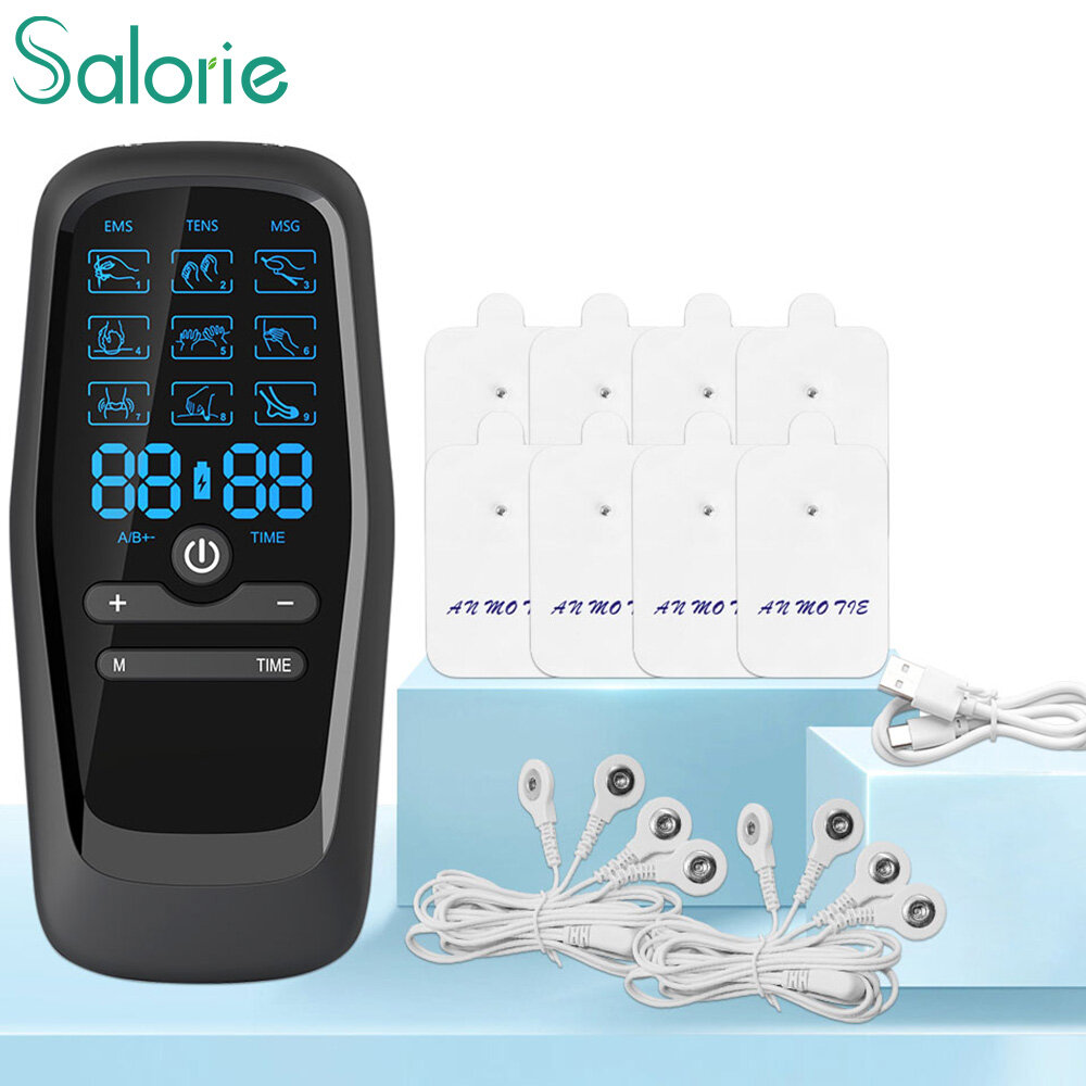 Salorie vật lý trị liệu hàng chục kích thích cơ bắp điện EMS châm cứu cơ thể massage trị liệu kỹ thuật số Máy giảm béo Electro kích thích