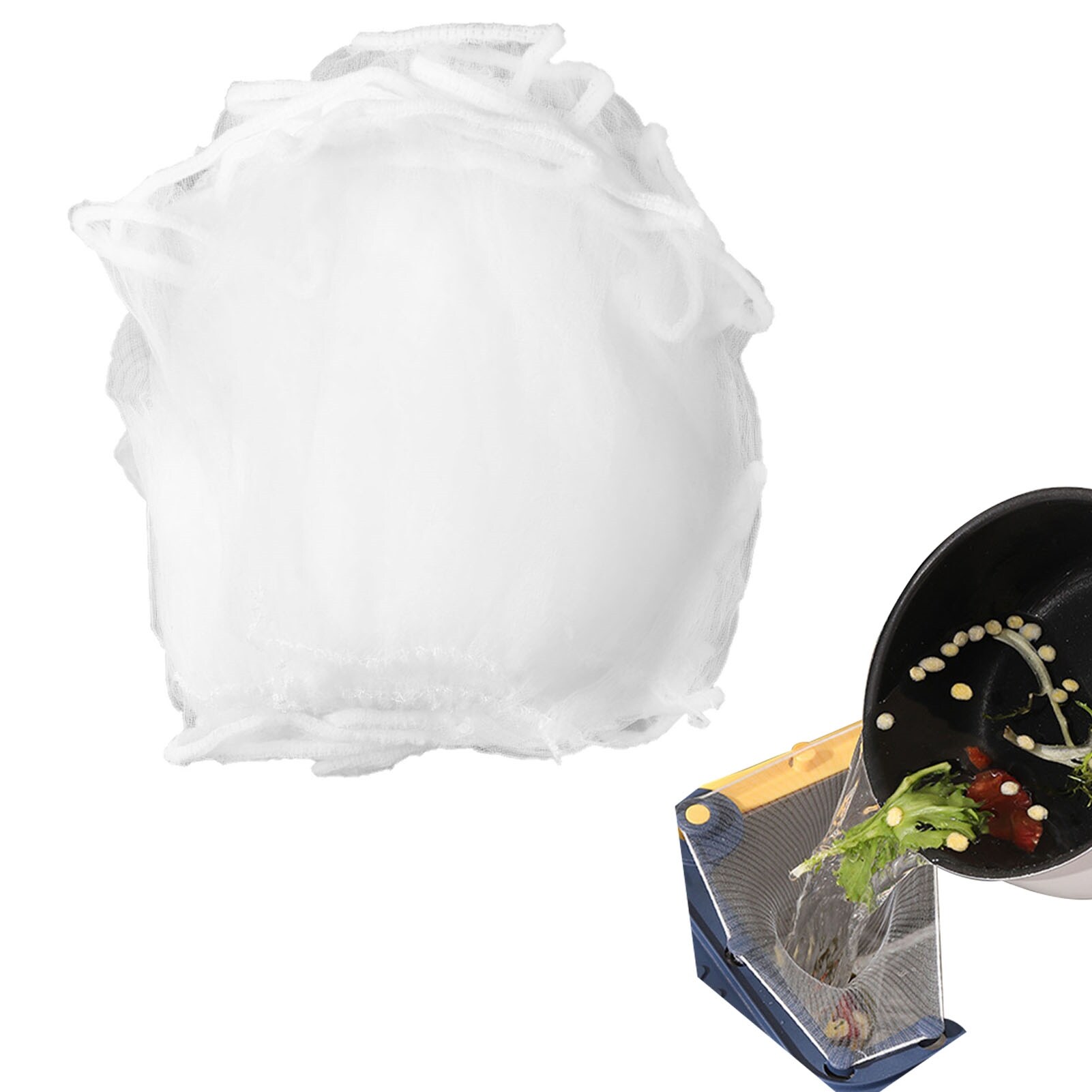 Gambar Triangle Kitchen Sink Strainer Sink Corner Food Catcher Mesh Filter Bag for Food Waste Garbage with Sponge Holder Mat Towel Rack