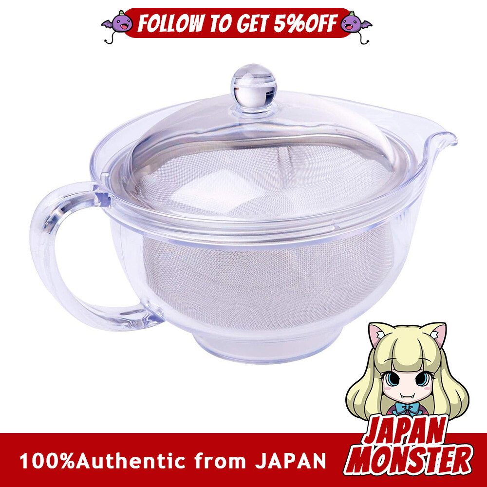 Akebono Teapot Stainless Steel Mesh Made in Japan Transparent so you can see how the tea is coming out Plastic so it won't break easily Easy to pour and drains well Fine mesh stainless steel strainer Clear Teapot TW 3721 280ml  Japan