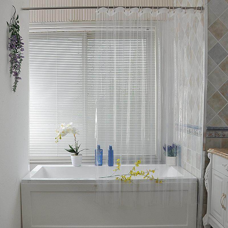 transparent shower curtain