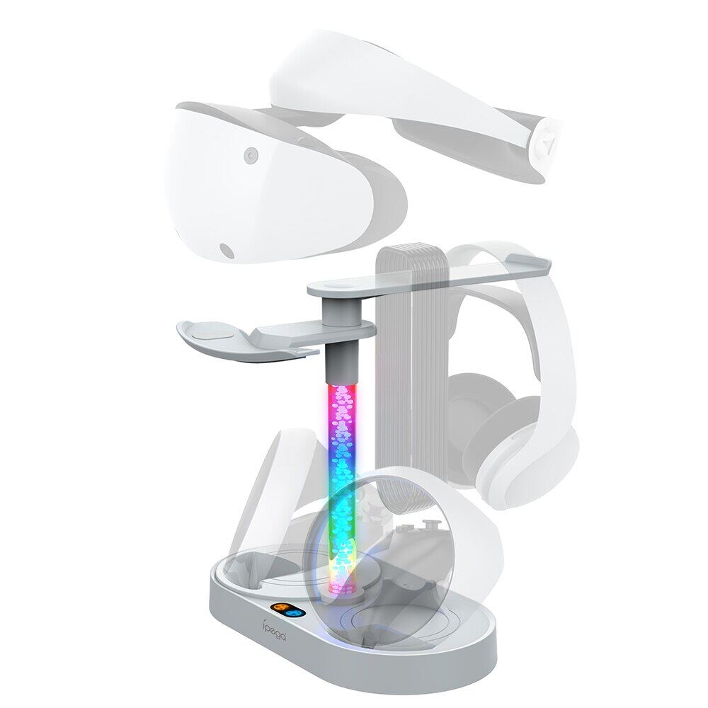 Trạm Sạc nhanh điều khiển cho psvr2 phụ kiện đế sạc từ tính cho PSVR 2 bệ đỡ tai nghe với đèn LED đầy màu sắc