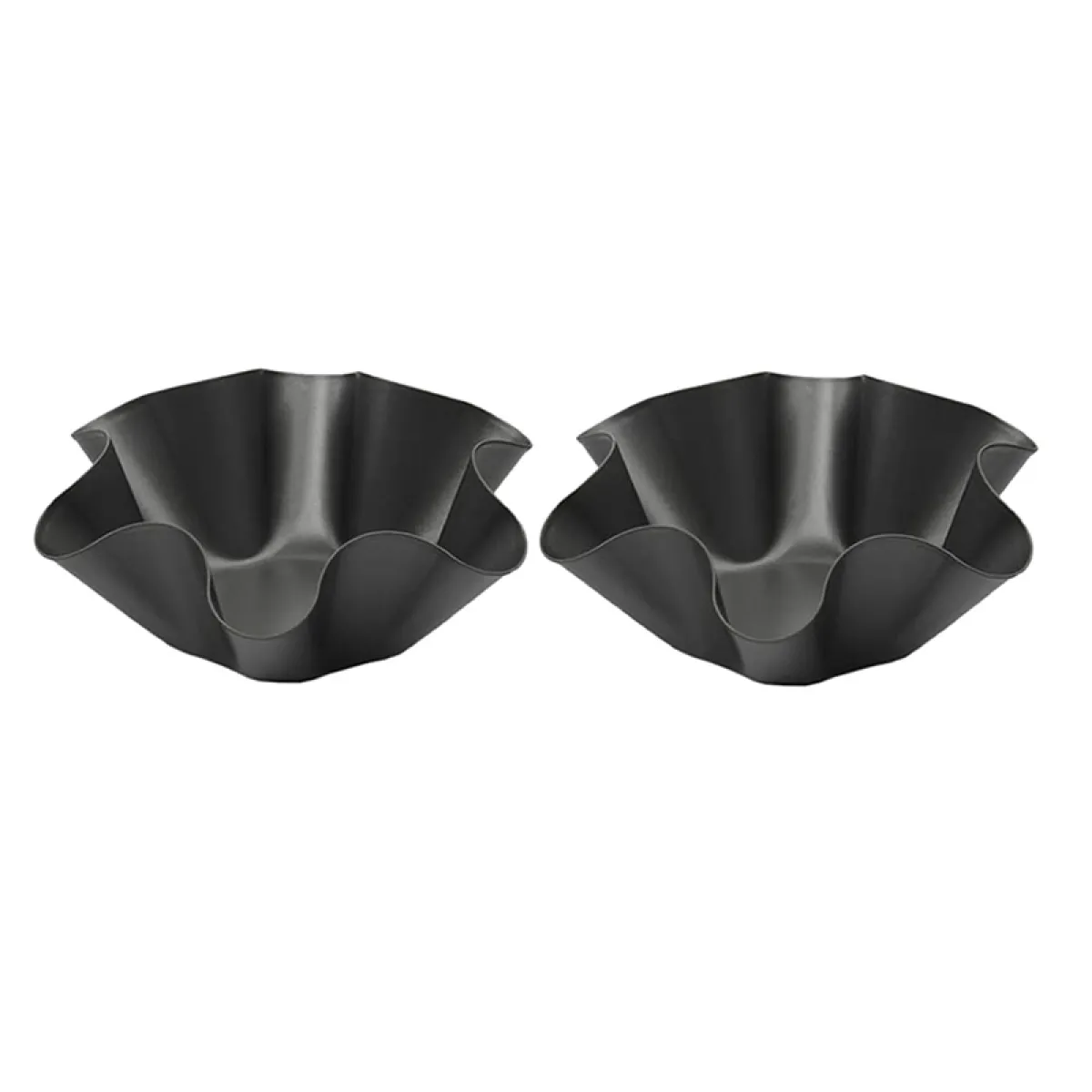 Non-Stick Carbon Steel Set of 4 Tostada Bakers Large Non-Stick Fluted Tortilla Shell Pans Taco Salad Bowl Makers