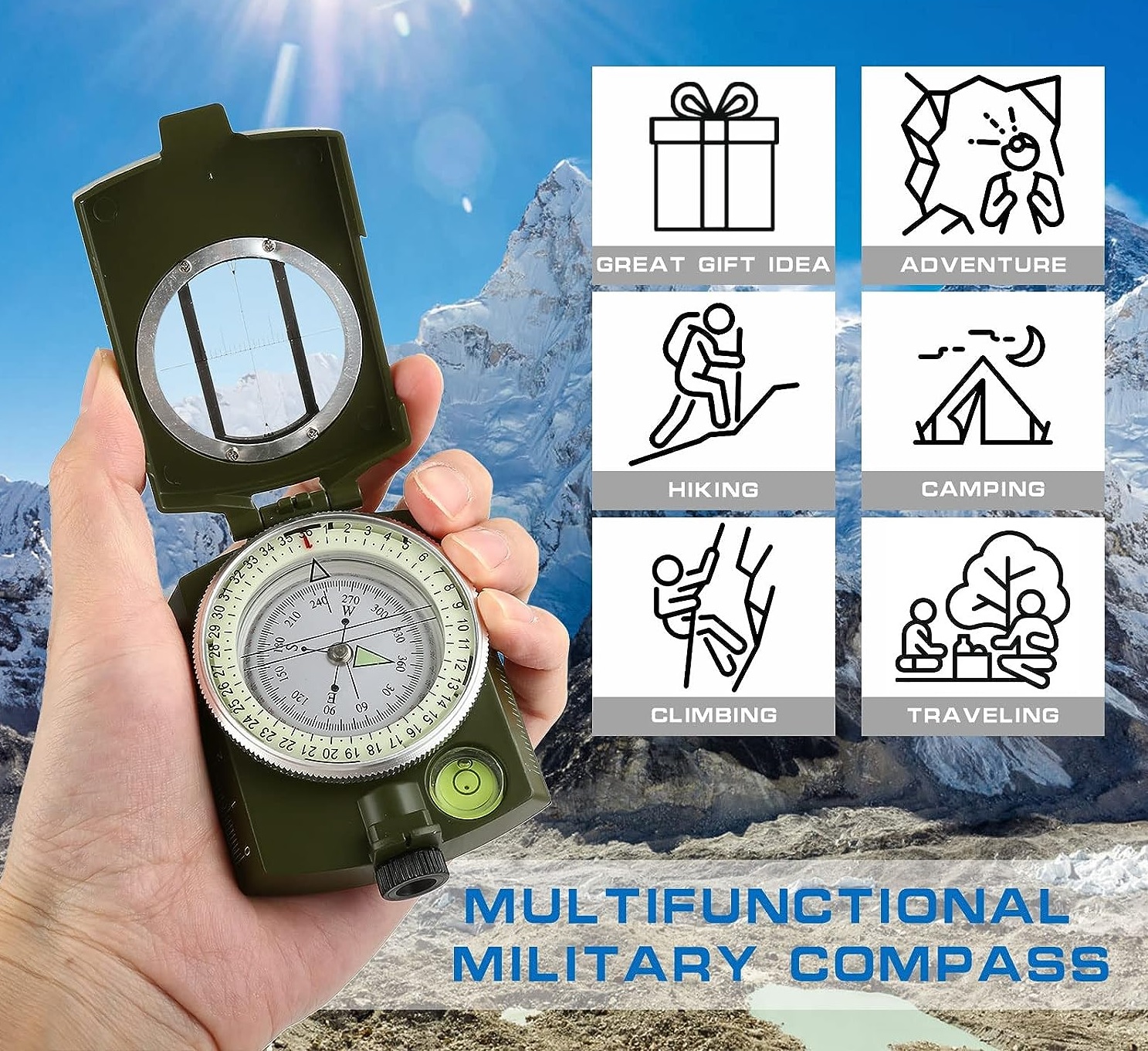 Outdoor Compass Military Grade Navigation Compass With Inclinometer ...