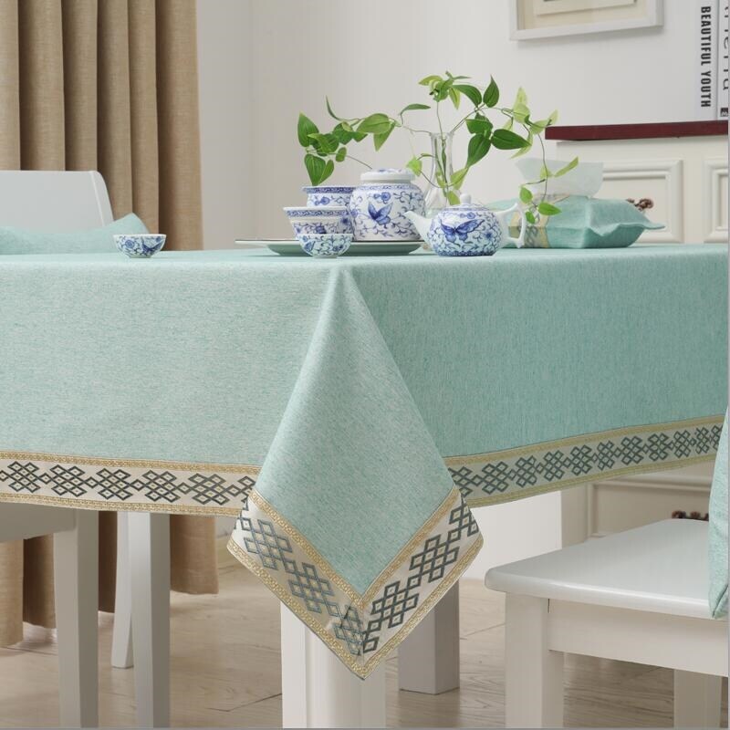 Gambar Plain coloured light luxury cloth cotton and linen cloth art fresh Chinese web celebrity rectangle Nordic table cloth is contracted and contemporary tea table