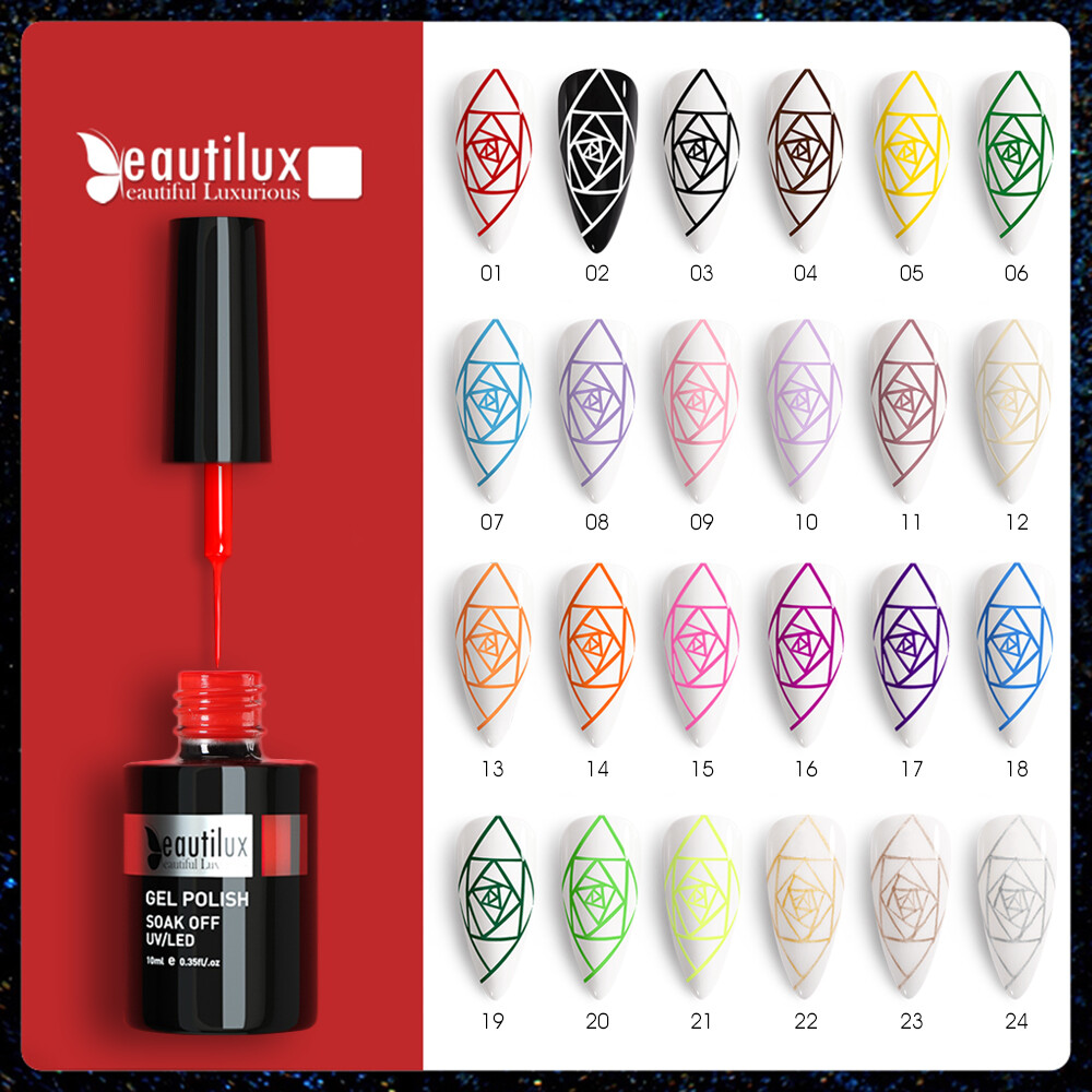 Beautilux sơn gel 10ml sơn lót thiết kế nghệ thuật sơn gel uv led sơn bóng bán vĩnh viễn sơn mài salon tự làm móng tay
